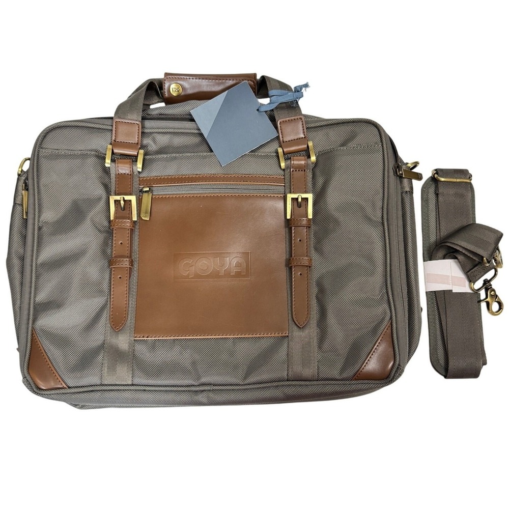 Cutter & Buck Unisex Laptop Messenger Bag Briefcase Brown‎ Tan 16" x 13" x 4"